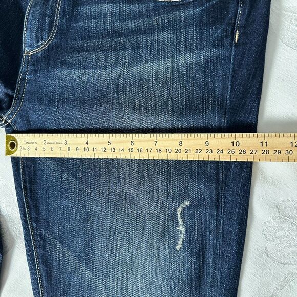 Paige Size-29 Womens Jeans Skyline Boot Dark Maternity Whiskered Distressed - Picture 8 of 16